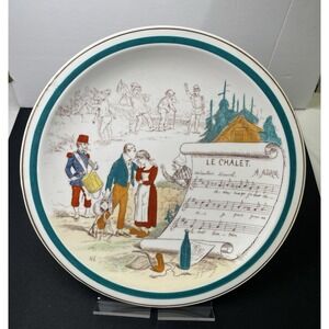 Antique 1880s French Terre de Fer Porcelain No. 4 Signed & Marked Plate See Desc